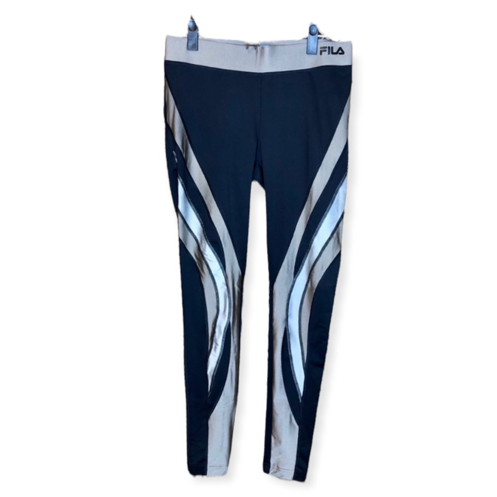 5/$25 FILA SPORT Athletic Leggings Workout Pants Black Bronze Womens Small